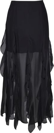 Veronica Beard Gonna midi con ruches - Nero