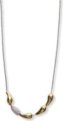 Argento Vivo Puffy and Pav&eacute; Necklace in Gold/Silver at Nordstrom Rack