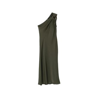 Max Mara Party Dresses, female, Green, Size: XS Mseentrata One-Shoulder Dress