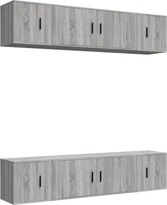 vidaXL Vidaxl - 6 Piece tv Cabinet Set Grey Sonoma Engineered Wood
