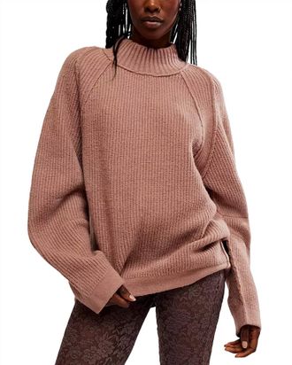 Free People Sunbeam Textured Sweater In Antler