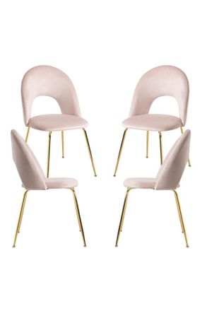 Regalos Miguel Regalos Miguel - Packs Sillas Comedor - Pack 4 Sillas Dawa Gold Terciopelo - Rosa