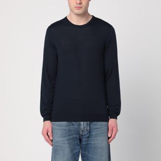 Drumohr Navy blue wool crew-neck sweater