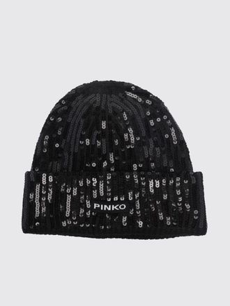Pinko Sequin-Embellished Beanie with Logo-Appliqu&eacute; Turn-Up Hem