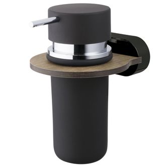 Bisk Dispensador De Jab&oacute;n L&iacute;quido Bergen, Negro/madera
