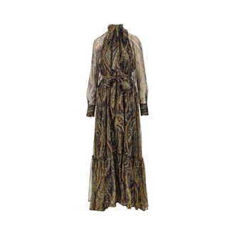Etro Paisley silk creponne maxi dress Woman 42