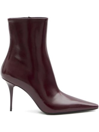 Saint Laurent 90mm Ashley pointed-toe ankle boots - Red