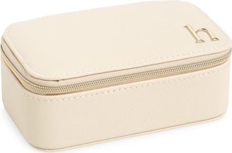 Nordstrom Initial Rectangular Jewelry Box in H- Cream- Gold at Nordstrom