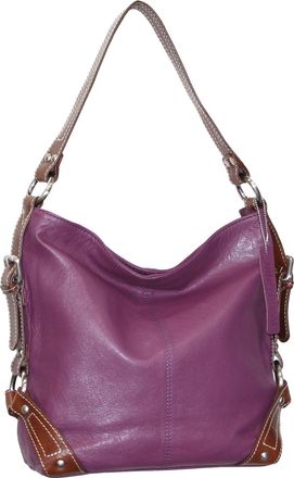 Nino Bossi Leather Bucket Bag in Viola