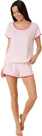 The Cats Pajamas Pima Knit Short Simple Set in Confetti Dot Orchid at Nordstrom, Size X-Large