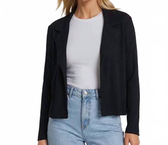 Karen Kane Ribbed Jacket In Black