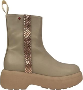 Gio+ Beige Laarzen Vanda 07A - Dames - Enkellaarsjes - Beige - 36 EU - Schoenen