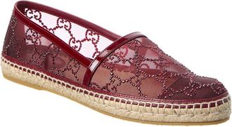 Gucci Gg Mesh & Leather Espadrille