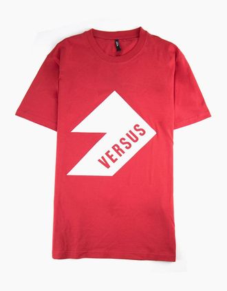 Versus Mens Versace Versus Printed Logo T Shirt Red - Size: 40