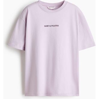 H&M Oversized T-shirt in Light Purple/surf at Nordstrom, Size X-Small