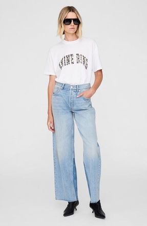 Anine Bing Walker Tee in Ivory Leopard at Nordstrom, Size X-Small