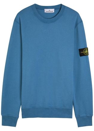 Stone Island Logo Cotton Sweatshirt - Blue - XL