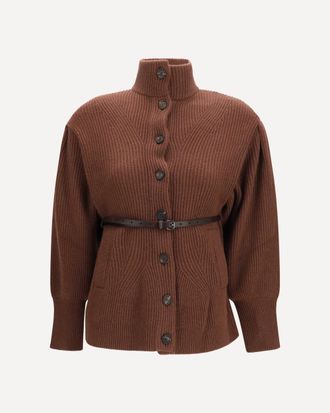 Brunello Cucinelli High neck Cardigan with belt Female S