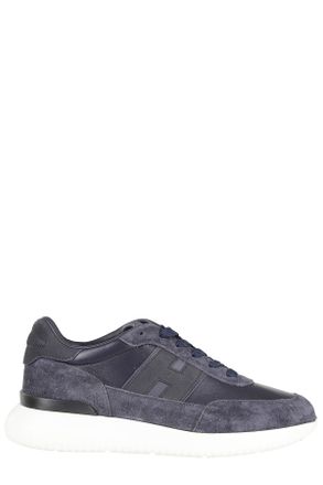 Hogan Blue H709 Laced H Bando Suede Sneakers