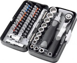 OEM Juego De 38 Mini Llaves De Carraca De 6,35 Mm (1/4) Para Bicicletas
