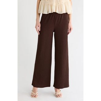 Vigoss Textured Wide Leg Pants in Chocolate at Nordstrom Rack, Size X-Small