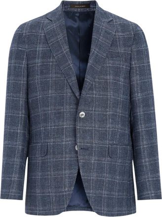 Oscar Jacobson Jassen, Heren, Blauw, XL, Wol, Blauwe Fogerty Blazer Bluegrass Dresser