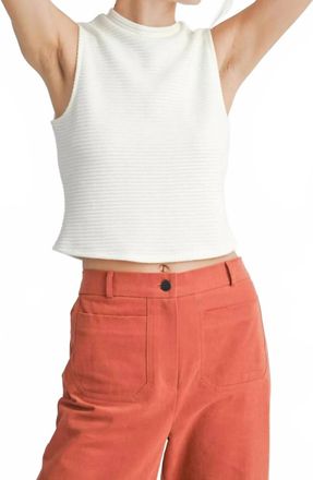 Sadie & Sage On A Stroll Cropped Tank In Ivory
