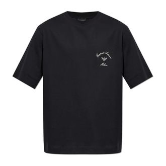Emporio Armani T-shirt met geborduurd logo - Heren - T-shirts - Blauw - S - Katoen - Tops