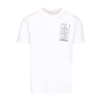 Off-white Cotton T-Shirt with Front and Back Print - male - Off White - T-Shirts - White - XL - Tops