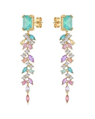 Liv Oliver 18K Plated 12.20 Ct. Tw. Quartz Earrings