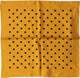 Dolce & Gabbana Mens Orange Polka Dot Square Handkerchief Scarf