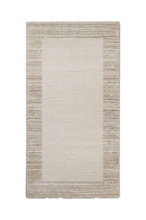 Wecon Home Alfombra de dise&ntilde;o con borde y relieve en tonos beige 80x150