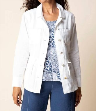 Habitat Linen Flora Jacket In White
