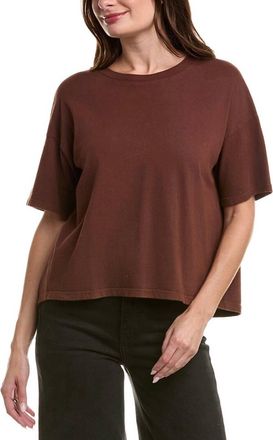 Bloomingdale's Suarez Boxy Tee In Pinot Noir