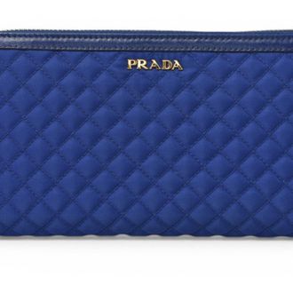 Prada Blue Bluette Tessuto Long Wallet (Bi-Fold) (Pre-Owned)