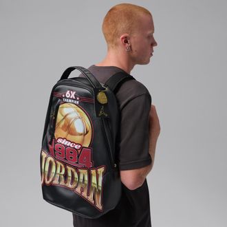 Nike Jordan Mens Jordan 6 Rings Trophy Backpack (26L) in Black | MA9371-G0T