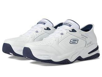 Skechers Durham Hands Free Slip-In Mens Shoes White/Navy : 10.5 4E - Extra Wide, Leather