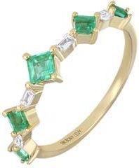 Bony Levy El Mar Diamond & Emerald Ring in 18K Yellow Gold at Nordstrom Rack, Size 5.5