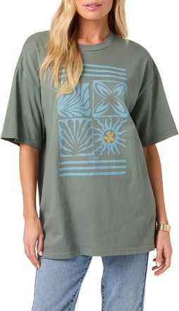 O'Neill OG Elements Oversize Cotton Graphic T-Shirt in Balsam Green at Nordstrom, Size X-Small