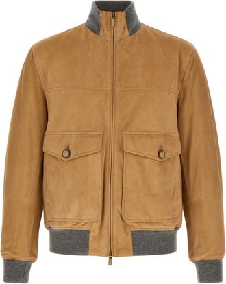 Brunello Cucinelli Light Brown Bomber Jacket