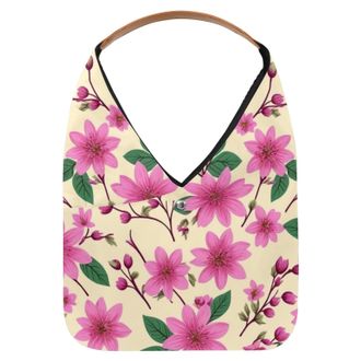 Generic Colorful Flowers Reusable Lightweight Grocery Bags - Foldable Into Compact Pouch, Washable & Sturdy, Multipurpose for Shopping and Travel