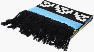 Dsquared2 Patterned Wool Blend GAMING Scarf with Fringes size Unica