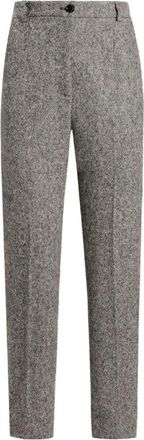 Dolce & Gabbana Grijze Slim Fit Wollen Broek - Dames - Slim Fit Broeken - Grijs - 2XL - Wol - Broeken