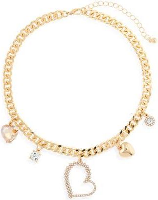 Tasha Crystal Charm Chain Choker Necklace in Gold Crystal at Nordstrom Rack