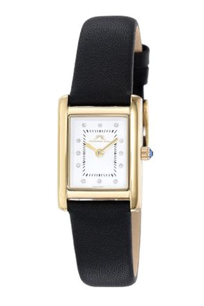 Porsamo Bleu Karolina Womens Diamond Watch with Black Leather Band