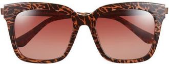 DIFF Eyewear Bella 54mm Square Sunglasses in Animal /Brown Gradient at Nordstrom