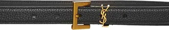 Saint Laurent Mens Leather Belt Black Calf