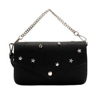 Fiorelli Womens Lacy Chain Crossbody, Stylish & Versatile Handbag with Adjustable Straps, Black Faux Leather with Star Studs