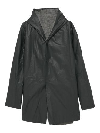 Ma+ hooded tight coat - men - Cotton/Wool - 54 - Black