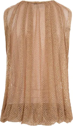 Sportmax Womens Mesh Top With Crystals Camel Main: Polyester Tops
